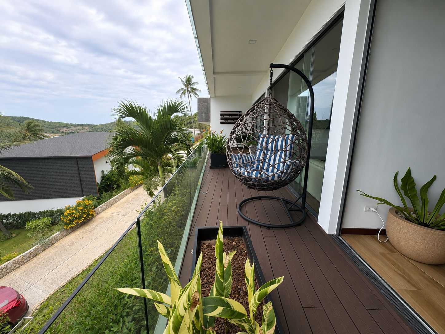 Downstairs balcony