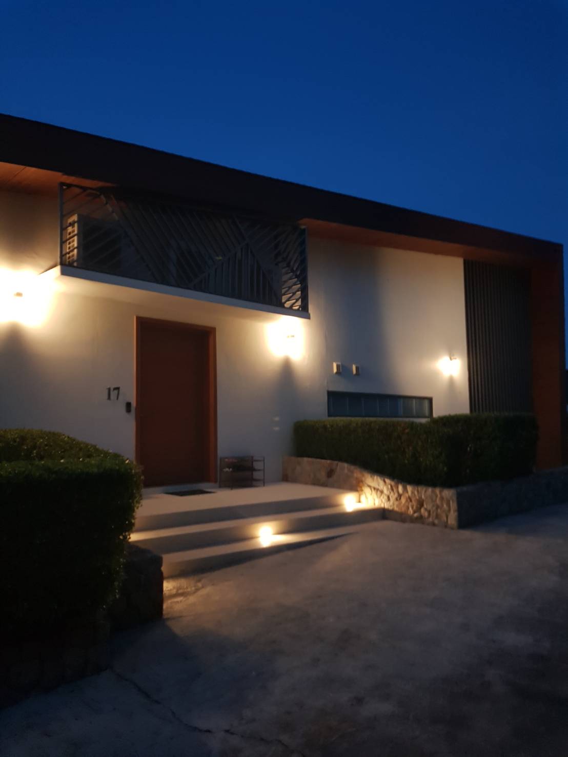 Front entrance at night